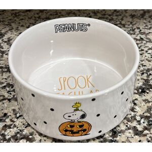 Peanuts x Rae Dunn 2023 Halloween Spook Tacular Snoopy &‎ Woodstock Pet Dog Bowl